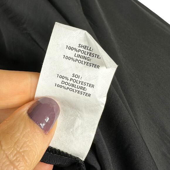 RAMY BROOK Glaimi Asymmetrical Midi Dress Women's Size XS NWT Black Satin LBD - Picture 8 of 9